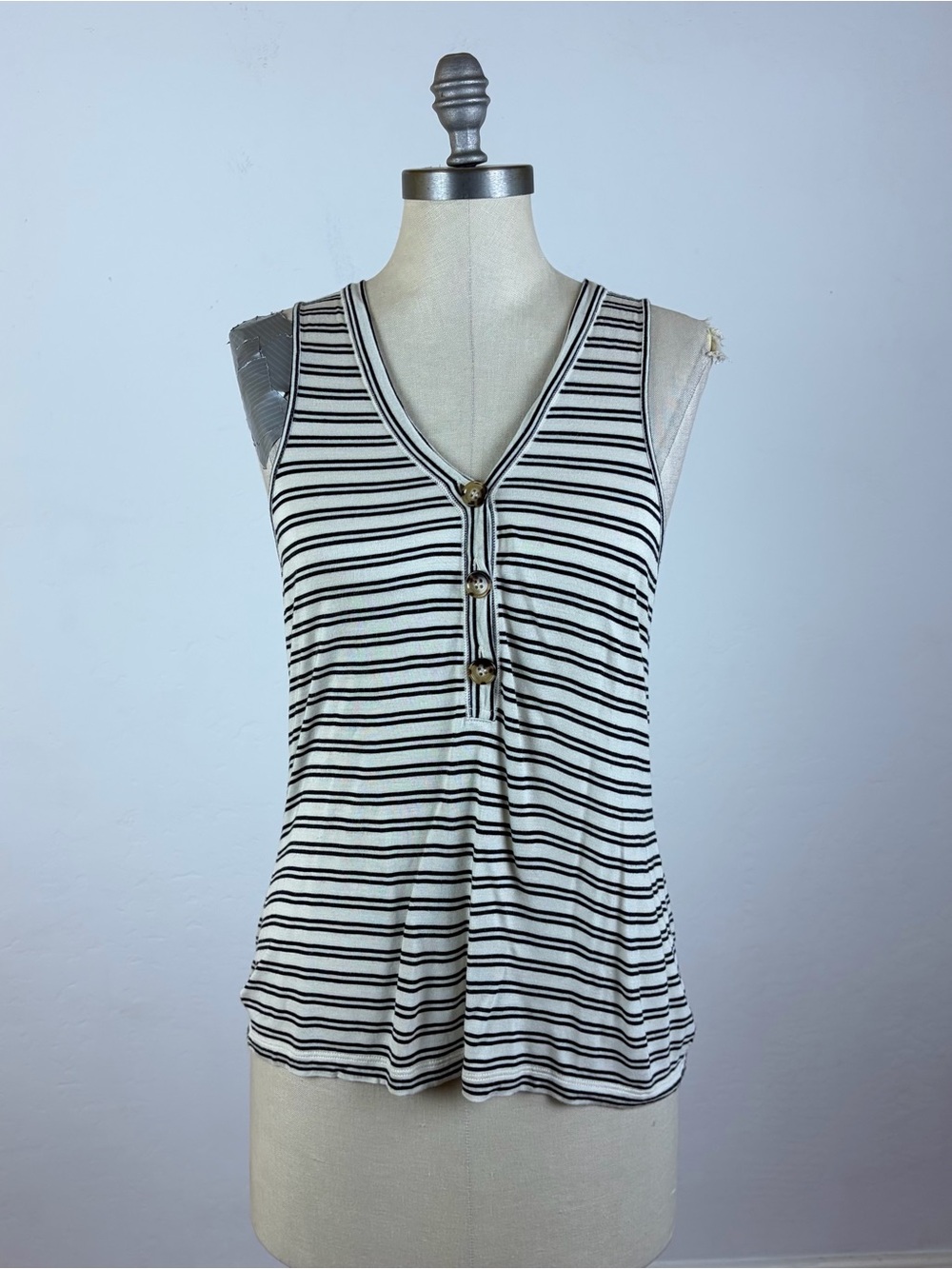 La Ligne Stripe Button Tank Top